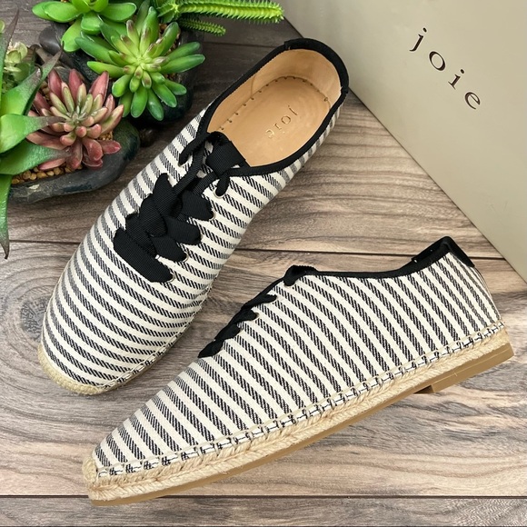 NIB Joie Corston Striped Espadrille Oxford Loafer Flats Sneaker 38.5 - Picture 1 of 12